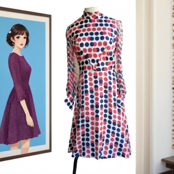 Vintage Hardy Amies Women's Dress 8 Silk RARE Carnaby London COLLECTORS fragile - Picture 1 of 10